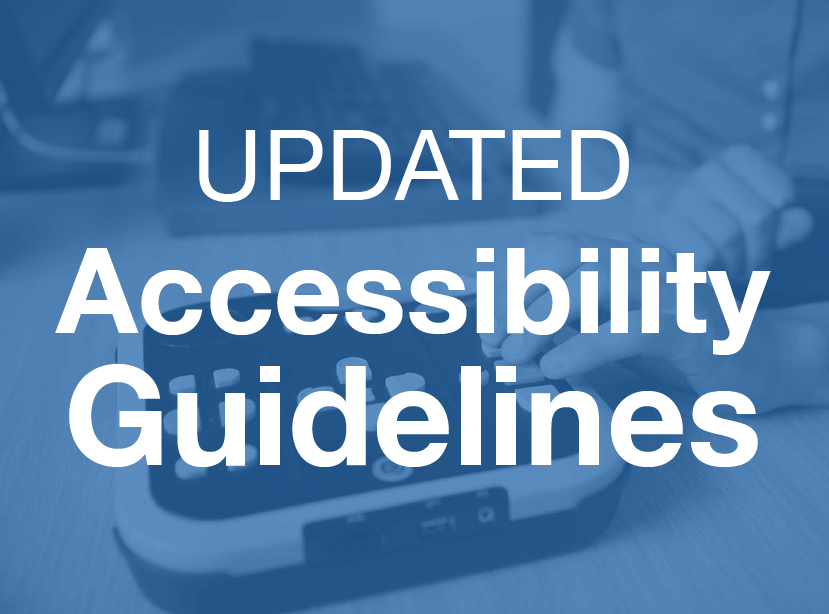 white text on blue black ground that says updated accessibility guidelines